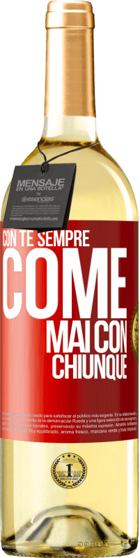29,95 € Spedizione Gratuita | Vino bianco Edizione WHITE Con te sempre come mai con chiunque Etichetta Rossa. Etichetta personalizzabile Vino giovane Raccogliere 2025 Verdejo