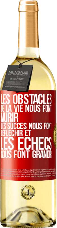29,95 € Envoi gratuit | Vin blanc Édition WHITE Les obstacles dans la vie nous font mûrir, les succès nous font réfléchir et les échecs nous font grandir Étiquette Rouge. Étiquette personnalisable Vin jeune Récolte 2022 Verdejo