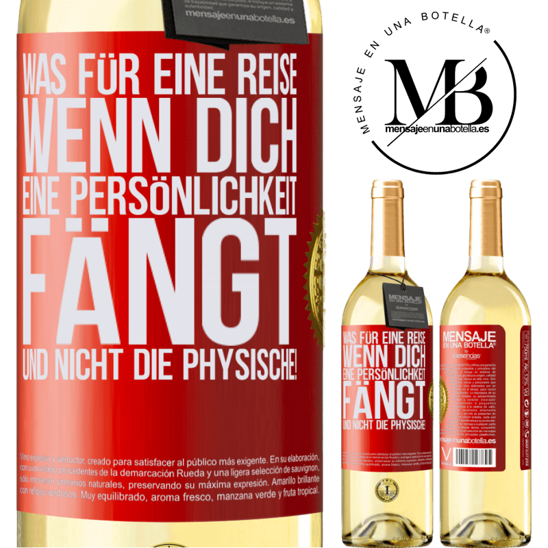 29,95 € Kostenloser Versand | Weißwein WHITE Ausgabe Was für ein Abenteuer, wenn man von der Persönlichkeit eines Menschen und nicht dem Aussehen gefangen wird! Rote Markierung. Anpassbares Etikett Junger Wein Ernte 2024 Verdejo
