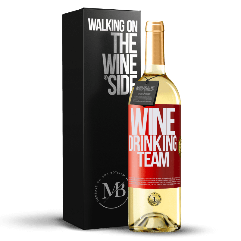 29,95 € Kostenloser Versand | Weißwein WHITE Ausgabe Wine drinking team Rote Markierung. Anpassbares Etikett Junger Wein Ernte 2023 Verdejo
