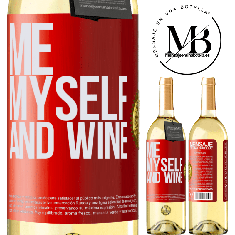 29,95 € Envoi gratuit | Vin blanc Édition WHITE Me, myself and wine Étiquette Rouge. Étiquette personnalisable Vin jeune Récolte 2022 Verdejo