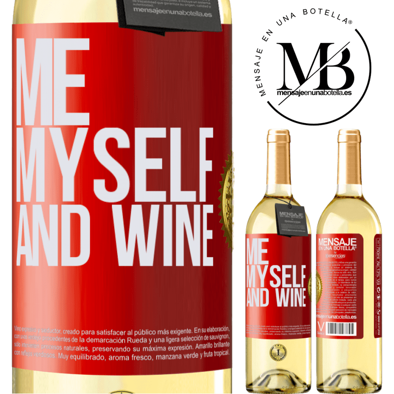 29,95 € Envío gratis | Vino Blanco Edición WHITE Me, myself and wine Etiqueta Roja. Etiqueta personalizable Vino joven Cosecha 2023 Verdejo