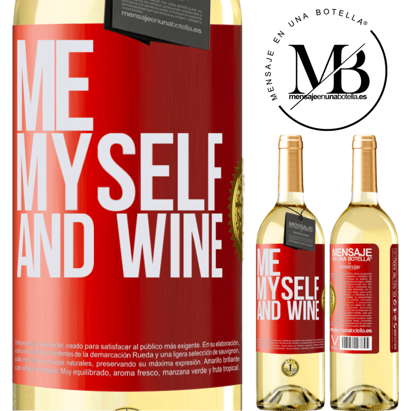 29,95 € Kostenloser Versand | Weißwein WHITE Ausgabe Me, myself and wine Rote Markierung. Anpassbares Etikett Junger Wein Ernte 2023 Verdejo