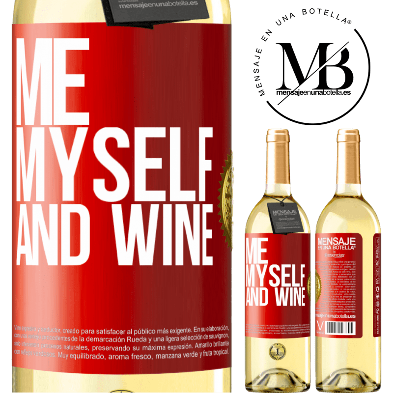 29,95 € Spedizione Gratuita | Vino bianco Edizione WHITE Me, myself and wine Etichetta Rossa. Etichetta personalizzabile Vino giovane Raccogliere 2023 Verdejo