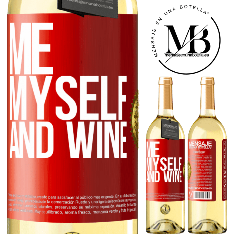 29,95 € Envio grátis | Vinho branco Edição WHITE Me, myself and wine Etiqueta Vermelha. Etiqueta personalizável Vinho jovem Colheita 2023 Verdejo