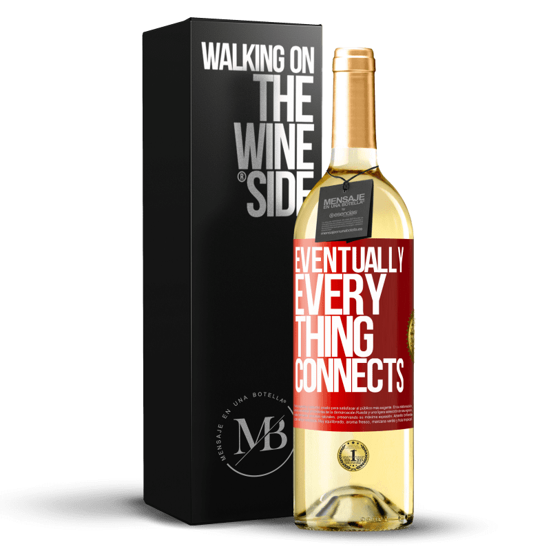 29,95 € Envío gratis | Vino Blanco Edición WHITE Eventually, everything connects Etiqueta Roja. Etiqueta personalizable Vino joven Cosecha 2024 Verdejo