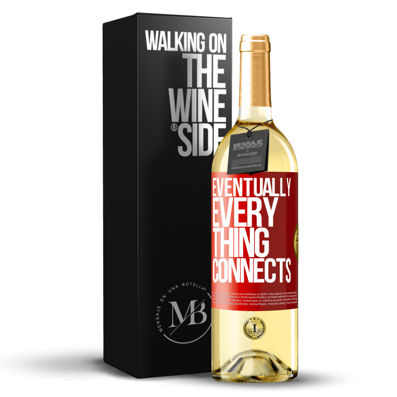 29,95 € Envío gratis | Vino Blanco Edición WHITE Eventually, everything connects Etiqueta Roja. Etiqueta personalizable Vino joven Cosecha 2025 Verdejo