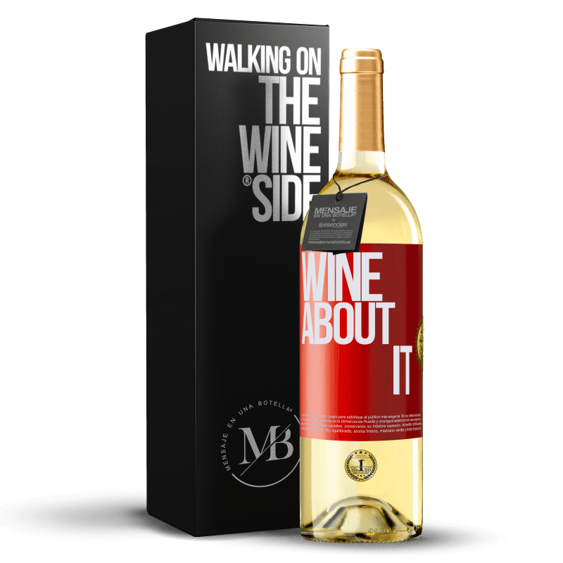 29,95 € Kostenloser Versand | Weißwein WHITE Ausgabe Wine about it Rote Markierung. Anpassbares Etikett Junger Wein Ernte 2023 Verdejo
