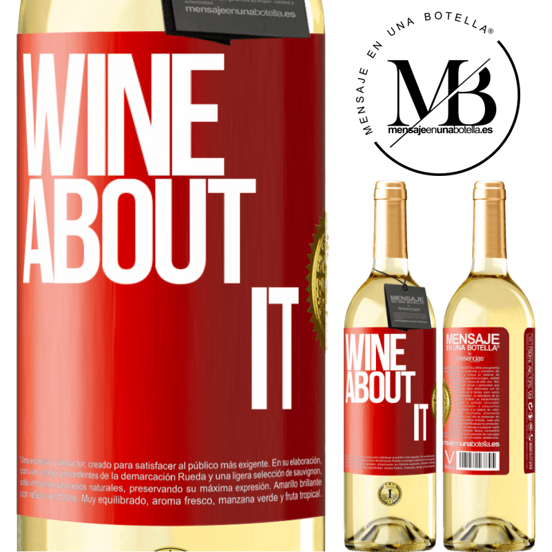 29,95 € Spedizione Gratuita | Vino bianco Edizione WHITE Wine about it Etichetta Rossa. Etichetta personalizzabile Vino giovane Raccogliere 2024 Verdejo