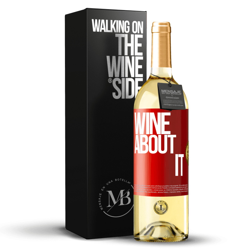 29,95 € Spedizione Gratuita | Vino bianco Edizione WHITE Wine about it Etichetta Rossa. Etichetta personalizzabile Vino giovane Raccogliere 2024 Verdejo