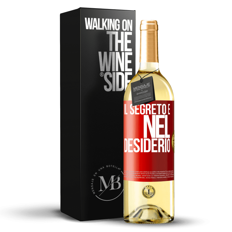29,95 € Spedizione Gratuita | Vino bianco Edizione WHITE Il segreto è nel desiderio Etichetta Rossa. Etichetta personalizzabile Vino giovane Raccogliere 2023 Verdejo