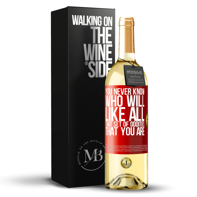 29,95 € Free Shipping | White Wine WHITE Edition You never know who will like all that set of oddities that you are Red Label. Customizable label Young wine Harvest 2024 Verdejo