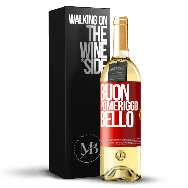 29,95 € Spedizione Gratuita | Vino bianco Edizione WHITE Buon pomeriggio, bello Etichetta Rossa. Etichetta personalizzabile Vino giovane Raccogliere 2025 Verdejo