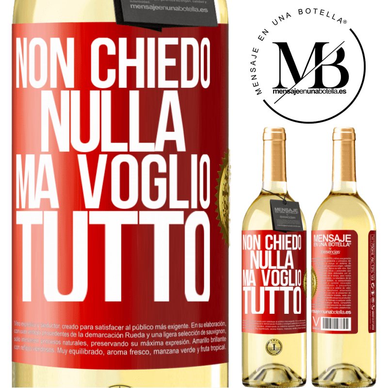 29,95 € Spedizione Gratuita | Vino bianco Edizione WHITE Non chiedo nulla, ma voglio tutto Etichetta Rossa. Etichetta personalizzabile Vino giovane Raccogliere 2024 Verdejo