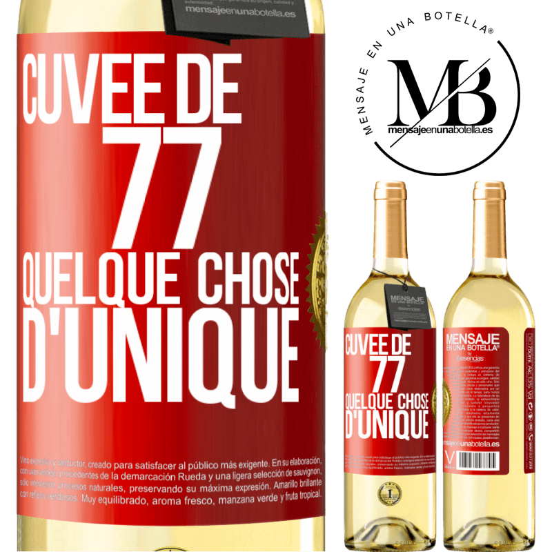 29,95 € Envoi gratuit | Vin blanc Édition WHITE Cuvée de 77, quelque chose d'unique Étiquette Rouge. Étiquette personnalisable Vin jeune Récolte 2024 Verdejo