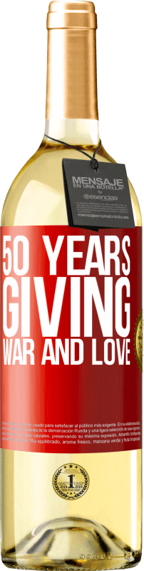 29,95 € | White Wine WHITE Edition 50 years giving war and love Red Label. Customizable label Young wine Harvest 2024 Verdejo