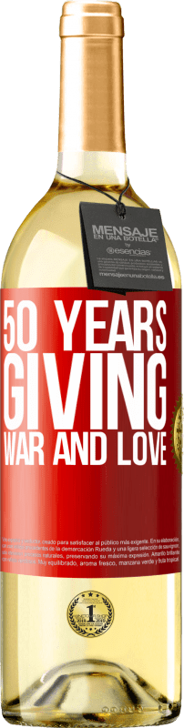 29,95 € | White Wine WHITE Edition 50 years giving war and love Red Label. Customizable label Young wine Harvest 2025 Verdejo