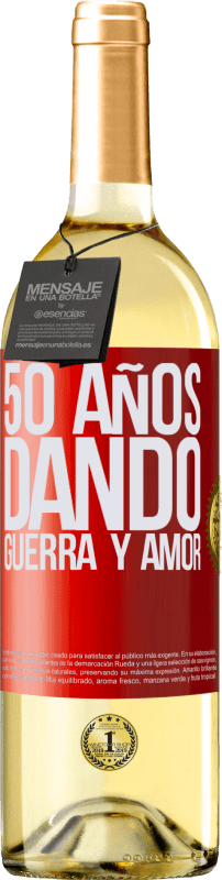 29,95 € | Vino Blanco Edición WHITE 50 años dando guerra y amor Etiqueta Roja. Etiqueta personalizable Vino joven Cosecha 2024 Verdejo