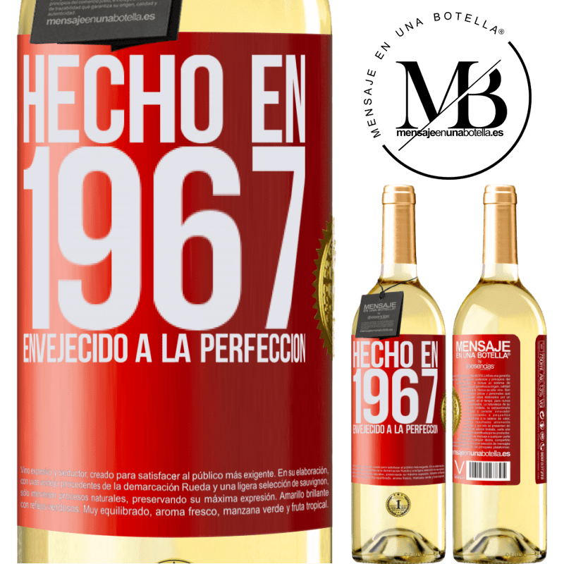 29,95 € Envoi gratuit | Vin blanc Édition WHITE Fabriqué en 1967. Vieilli à la perfection Étiquette Rouge. Étiquette personnalisable Vin jeune Récolte 2022 Verdejo