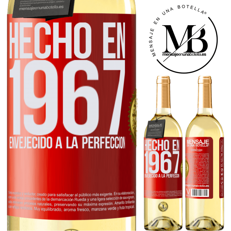 29,95 € Envío gratis | Vino Blanco Edición WHITE Hecho en 1967. Envejecido a la perfección Etiqueta Roja. Etiqueta personalizable Vino joven Cosecha 2024 Verdejo