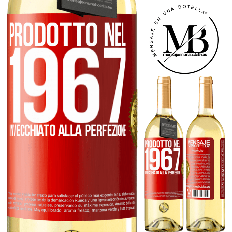 29,95 € Spedizione Gratuita | Vino bianco Edizione WHITE Prodotto nel 1967. Invecchiato alla perfezione Etichetta Rossa. Etichetta personalizzabile Vino giovane Raccogliere 2024 Verdejo