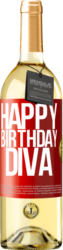 29,95 € | White Wine WHITE Edition Happy birthday Diva Red Label. Customizable label Young wine Harvest 2023 Verdejo