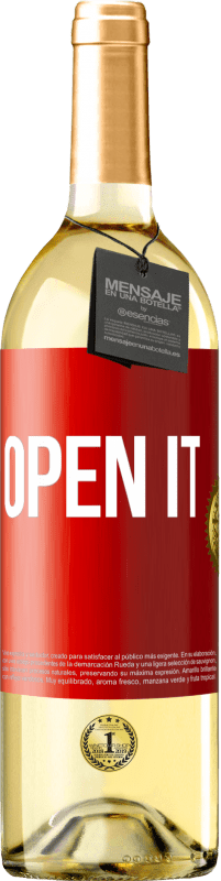 29,95 € Free Shipping | White Wine WHITE Edition Open it Red Label. Customizable label Young wine Harvest 2025 Verdejo