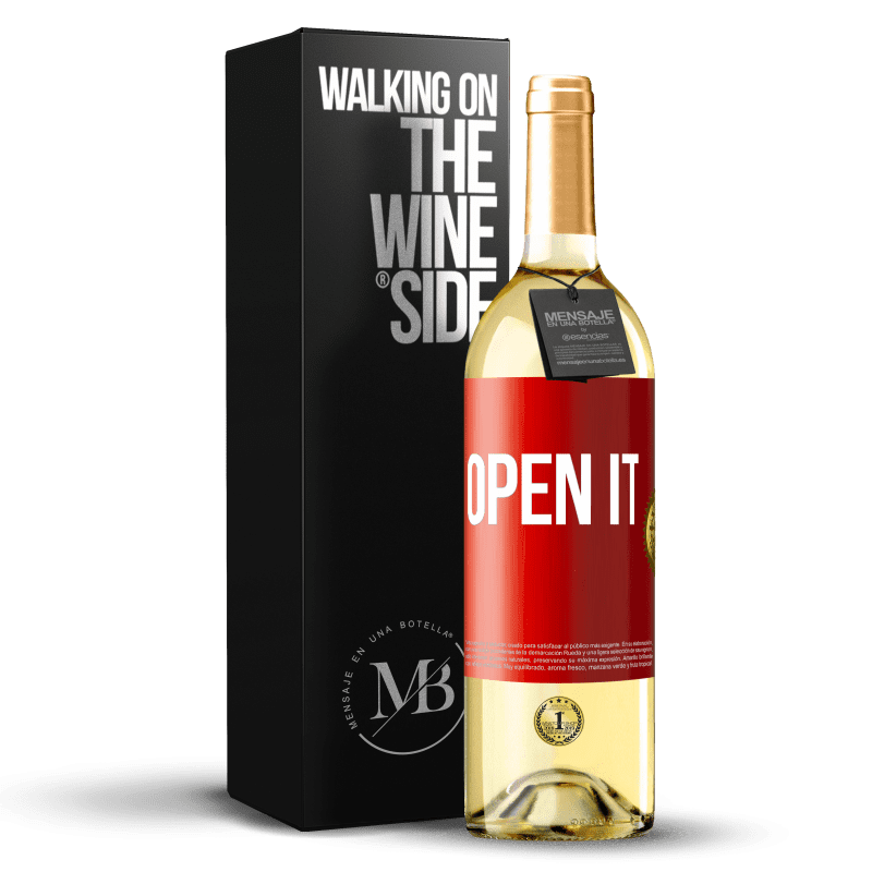 29,95 € Free Shipping | White Wine WHITE Edition Open it Red Label. Customizable label Young wine Harvest 2022 Verdejo
