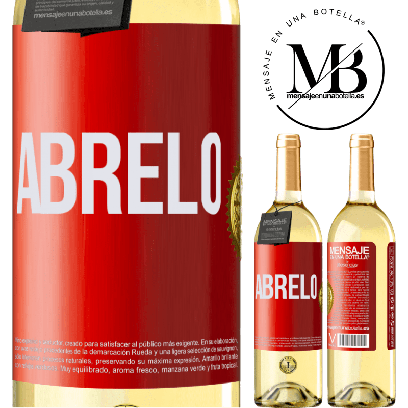 29,95 € Envío gratis | Vino Blanco Edición WHITE Ábrelo Etiqueta Roja. Etiqueta personalizable Vino joven Cosecha 2024 Verdejo