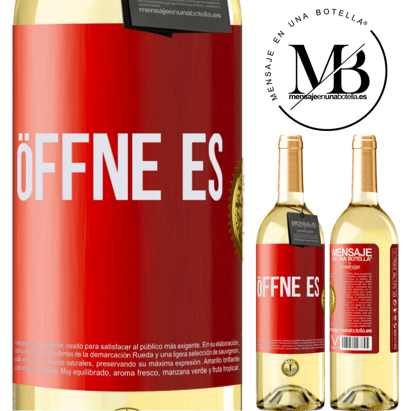29,95 € Kostenloser Versand | Weißwein WHITE Ausgabe Öffne es Rote Markierung. Anpassbares Etikett Junger Wein Ernte 2024 Verdejo