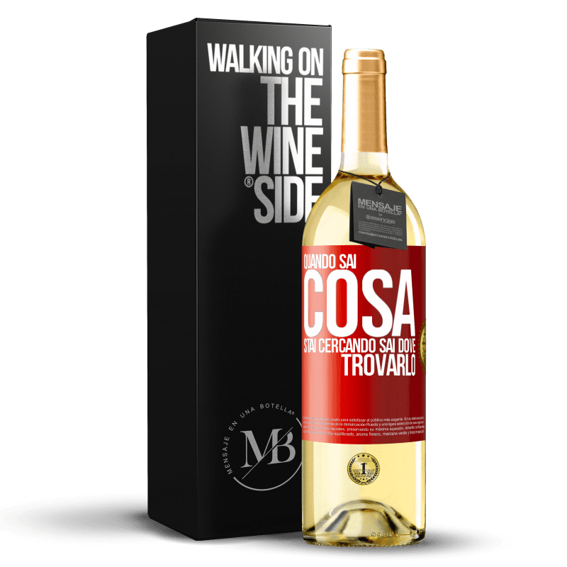 29,95 € Spedizione Gratuita | Vino bianco Edizione WHITE Quando sai cosa stai cercando, sai dove trovarlo Etichetta Rossa. Etichetta personalizzabile Vino giovane Raccogliere 2025 Verdejo