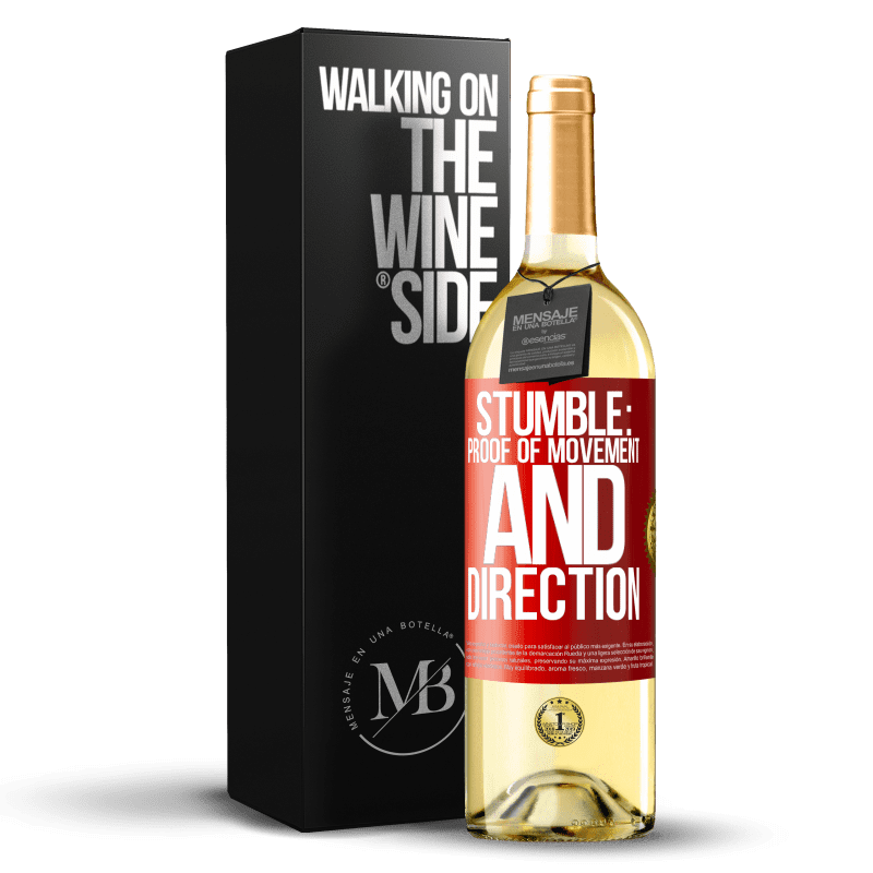 29,95 € Free Shipping | White Wine WHITE Edition Stumble: proof of movement and direction Red Label. Customizable label Young wine Harvest 2023 Verdejo