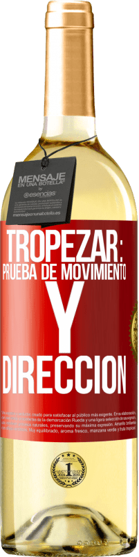 Envío gratis | Vino Blanco Edición WHITE Tropezar: prueba de movimiento y dirección Etiqueta Roja. Etiqueta personalizable Vino joven Cosecha 2023 Verdejo