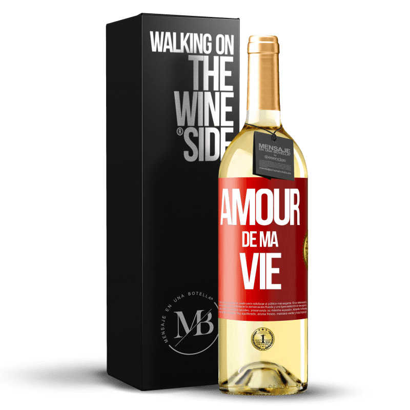 29,95 € Envoi gratuit | Vin blanc Édition WHITE Amour de ma vie Étiquette Rouge. Étiquette personnalisable Vin jeune Récolte 2023 Verdejo
