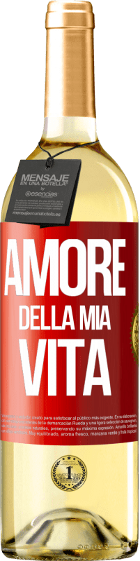 29,95 € Spedizione Gratuita | Vino bianco Edizione WHITE Amore della mia vita Etichetta Rossa. Etichetta personalizzabile Vino giovane Raccogliere 2025 Verdejo