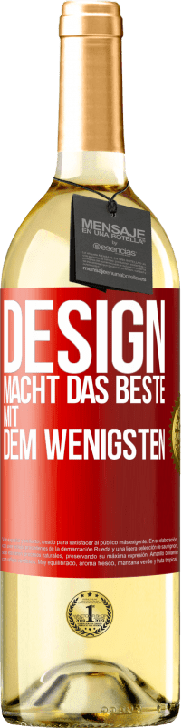 29,95 € | Weißwein WHITE Ausgabe Design macht das Beste mit dem Wenigsten Rote Markierung. Anpassbares Etikett Junger Wein Ernte 2023 Verdejo