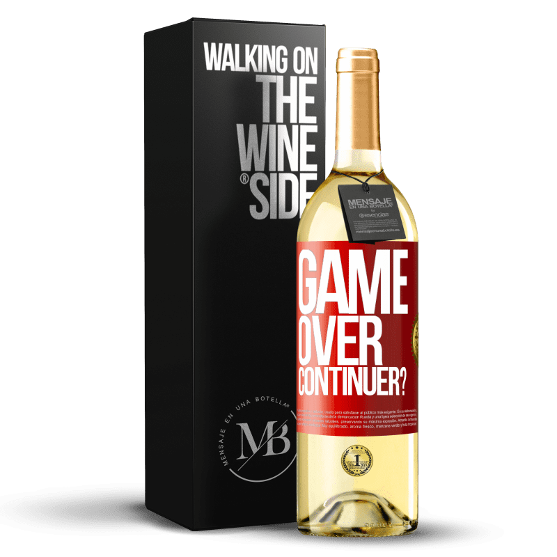 29,95 € Envoi gratuit | Vin blanc Édition WHITE GAME OVER. Continuer? Étiquette Rouge. Étiquette personnalisable Vin jeune Récolte 2024 Verdejo