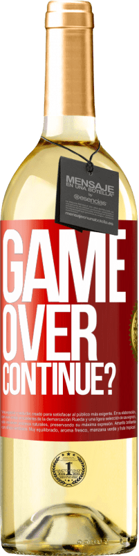 29,95 € Envío gratis | Vino Blanco Edición WHITE GAME OVER. Continue? Etiqueta Roja. Etiqueta personalizable Vino joven Cosecha 2025 Verdejo