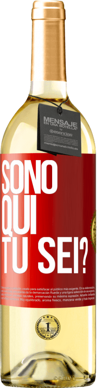 29,95 € Spedizione Gratuita | Vino bianco Edizione WHITE Sono qui. Tu sei? Etichetta Rossa. Etichetta personalizzabile Vino giovane Raccogliere 2025 Verdejo