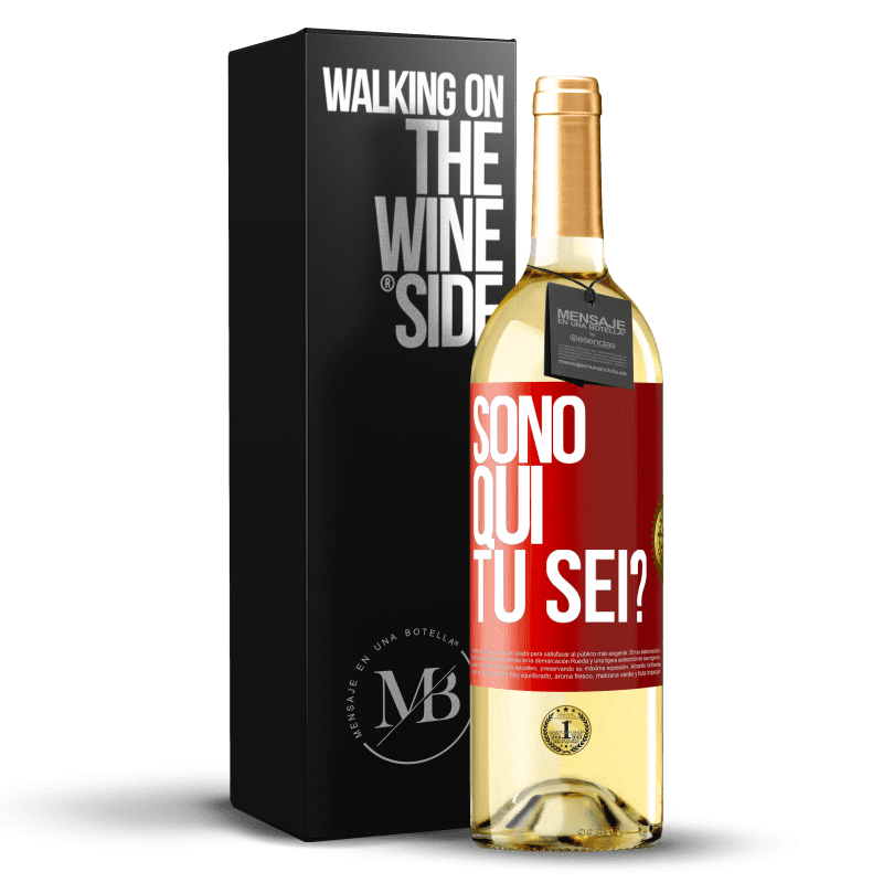 29,95 € Spedizione Gratuita | Vino bianco Edizione WHITE Sono qui. Tu sei? Etichetta Rossa. Etichetta personalizzabile Vino giovane Raccogliere 2023 Verdejo