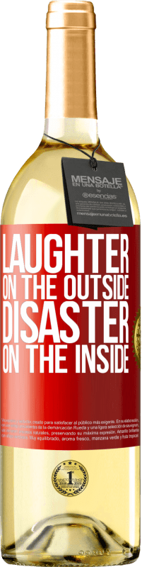 Free Shipping | White Wine WHITE Edition Laughter on the outside, disaster on the inside Red Label. Customizable label Young wine Harvest 2023 Verdejo