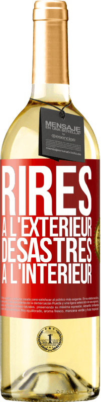 29,95 € Envoi gratuit | Vin blanc Édition WHITE Rires à l'extérieur, désastres à l'intérieur Étiquette Rouge. Étiquette personnalisable Vin jeune Récolte 2025 Verdejo