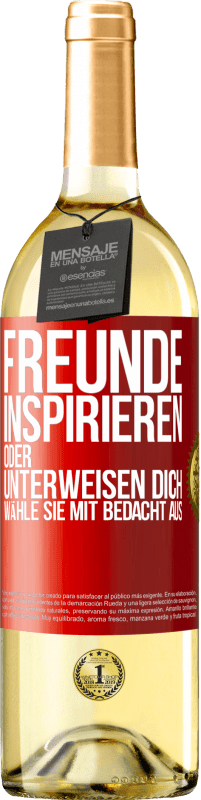 Kostenloser Versand | Weißwein WHITE Ausgabe Freunde inspirieren oder unterweisen dich. Wähle sie mit Bedacht aus Rote Markierung. Anpassbares Etikett Junger Wein Ernte 2023 Verdejo