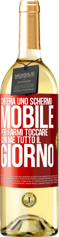 Spedizione Gratuita | Vino bianco Edizione WHITE Chi era uno schermo mobile per farmi toccare con me tutto il giorno Etichetta Rossa. Etichetta personalizzabile Vino giovane Raccogliere 2023 Verdejo