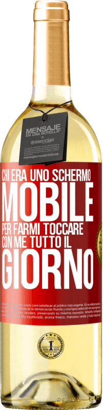 29,95 € Spedizione Gratuita | Vino bianco Edizione WHITE Chi era uno schermo mobile per farmi toccare con me tutto il giorno Etichetta Rossa. Etichetta personalizzabile Vino giovane Raccogliere 2025 Verdejo