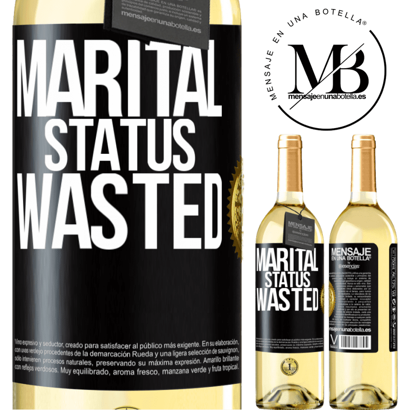 29,95 € Free Shipping | White Wine WHITE Edition Marital status: wasted Black Label. Customizable label Young wine Harvest 2023 Verdejo