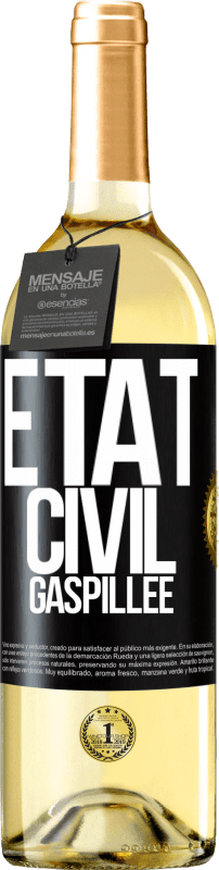 29,95 € | Vin blanc Édition WHITE État civil: gaspillée Étiquette Noire. Étiquette personnalisable Vin jeune Récolte 2023 Verdejo