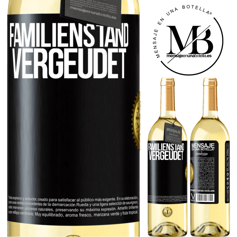 29,95 € Kostenloser Versand | Weißwein WHITE Ausgabe Familienstand: vergeudet Schwarzes Etikett. Anpassbares Etikett Junger Wein Ernte 2023 Verdejo