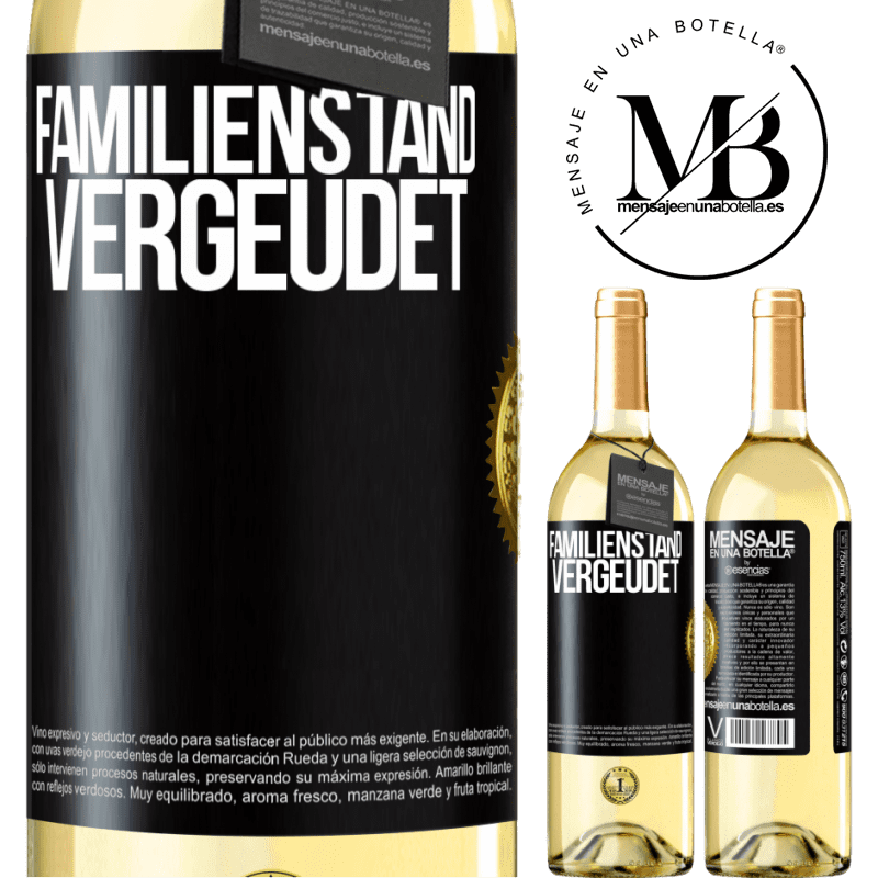 29,95 € Kostenloser Versand | Weißwein WHITE Ausgabe Familienstand: vergeudet Schwarzes Etikett. Anpassbares Etikett Junger Wein Ernte 2025 Verdejo