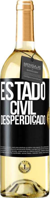 29,95 € Envio grátis | Vinho branco Edição WHITE Estado civil: desperdiçado Etiqueta Preta. Etiqueta personalizável Vinho jovem Colheita 2023 Verdejo